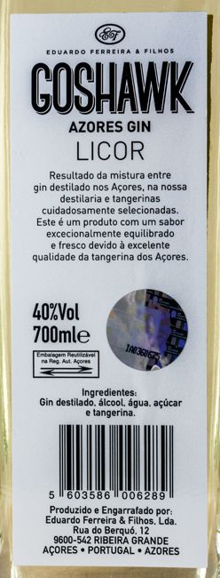 Gin Liqueur Goshawk Azores Tangerine