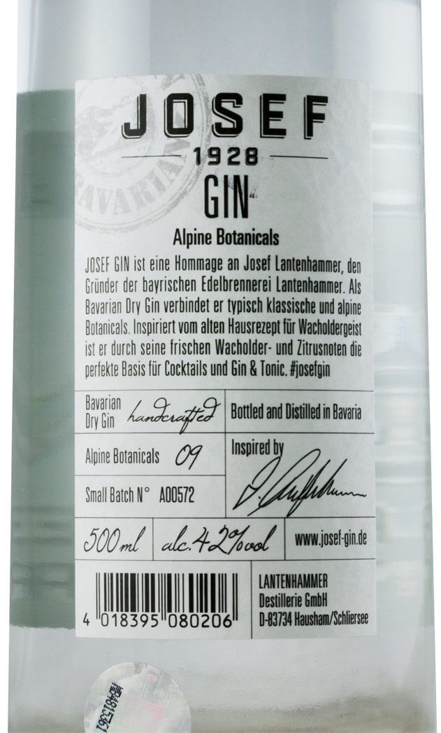 Gin Josef Bavarian Alpine Botanicals 50cl