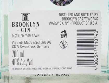 Gin Brooklyn Small Batch