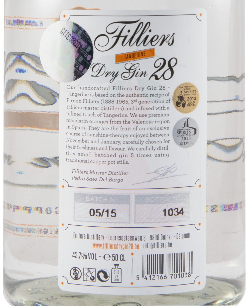 Gin Filliers 28 Tangerine 50cl