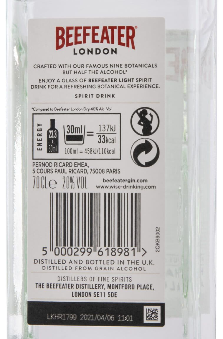 Gin Beefeater Light
