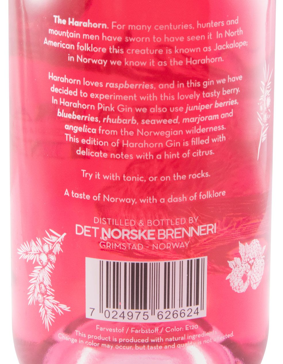 Gin Harahorn Norwegian Pink Small Batch 50cl
