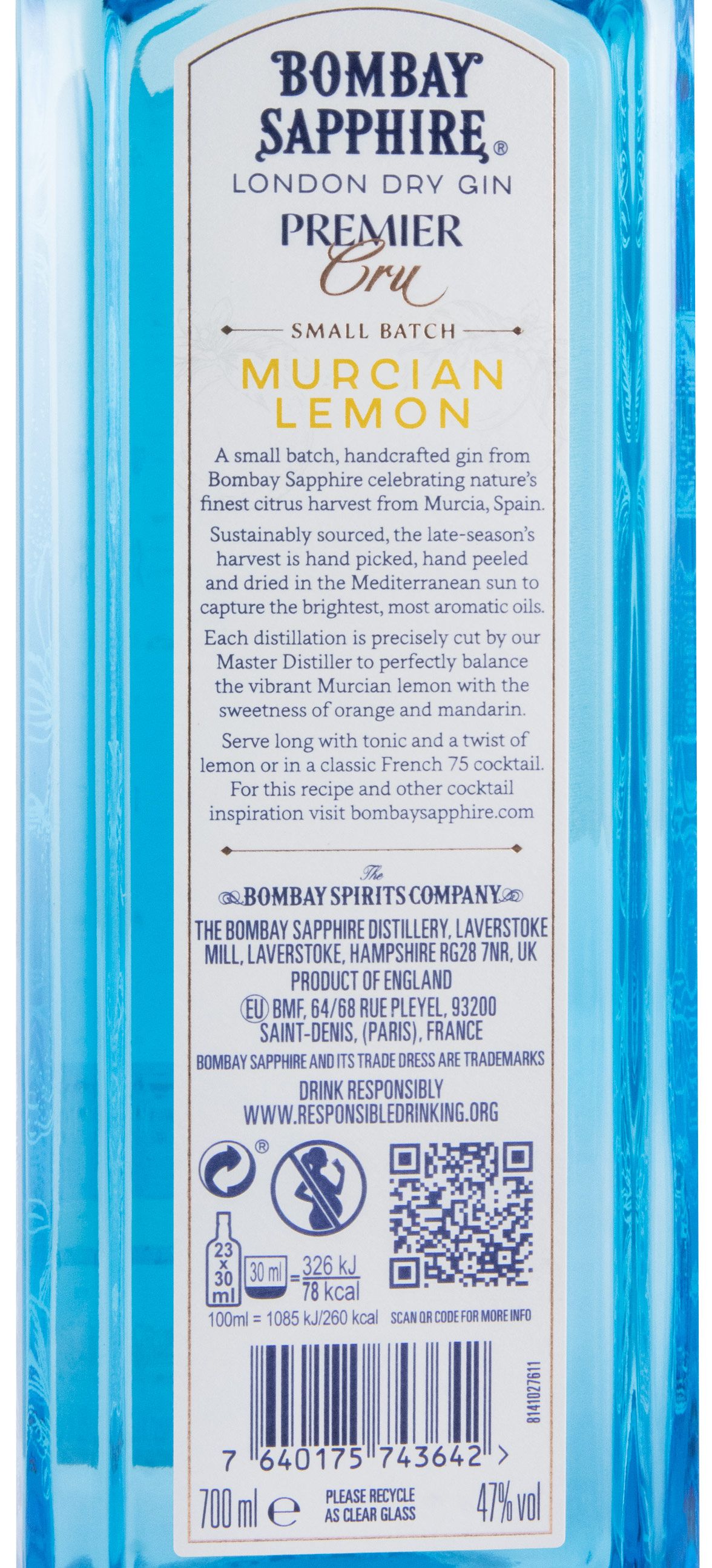 Gin Bombay Sapphire Premier Cru