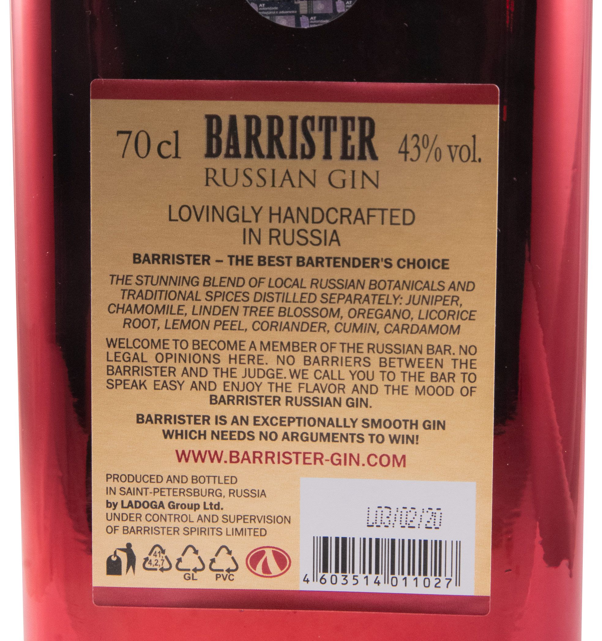 Gin Barrister Small Batch