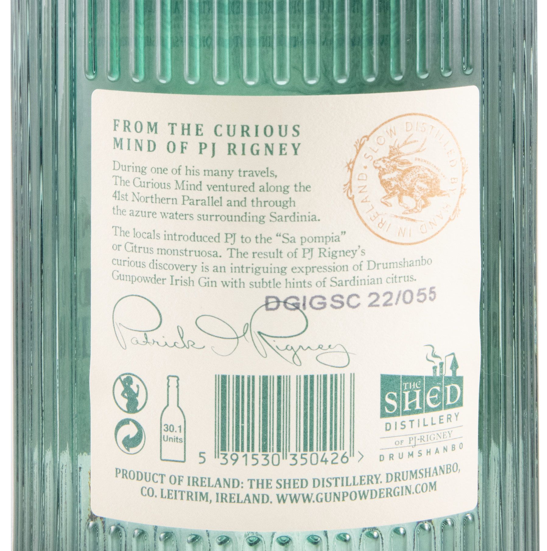 Gin Drumshanbo Gunpowder Sardinian Citrus