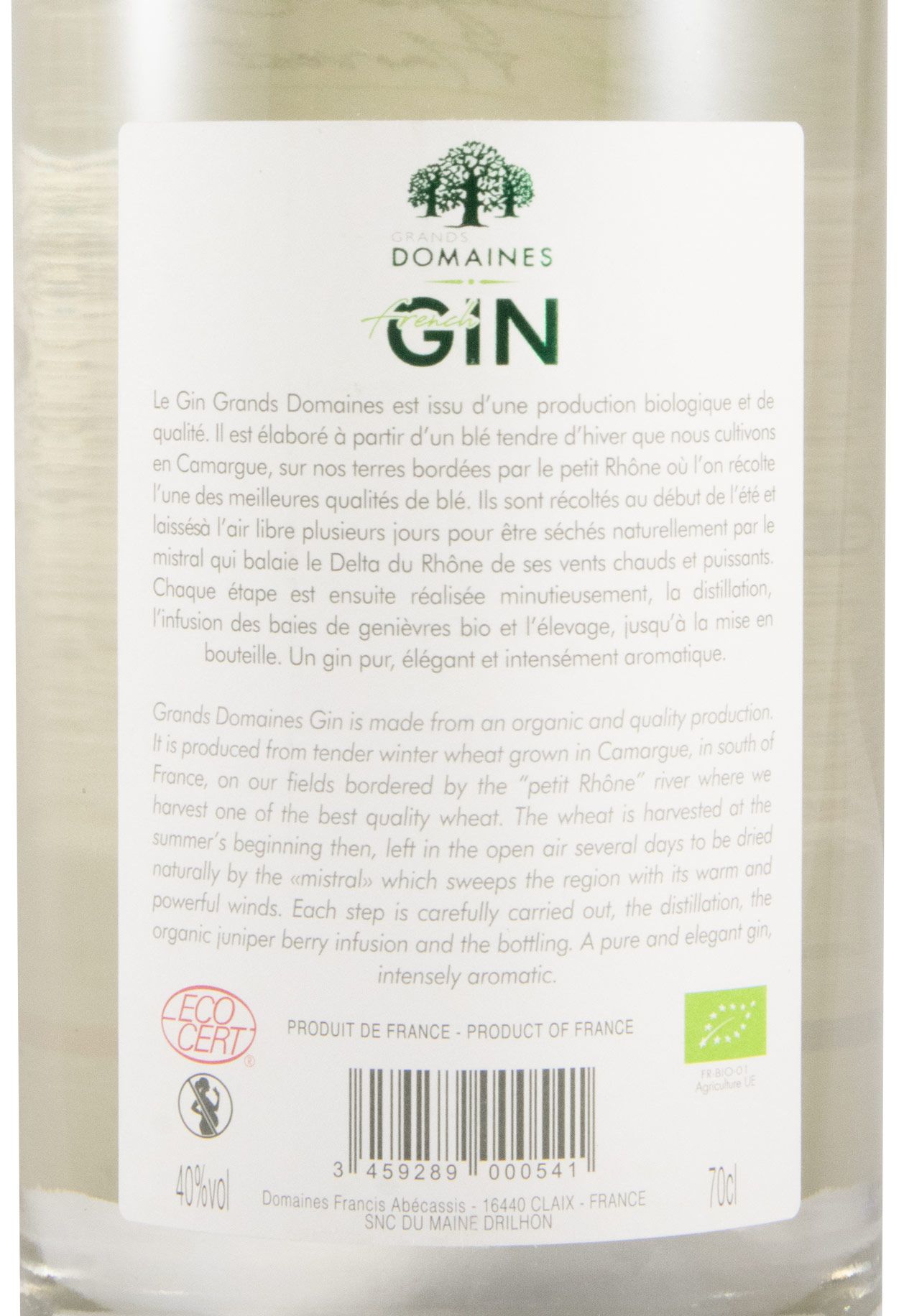 Gin Grands Domaines organic