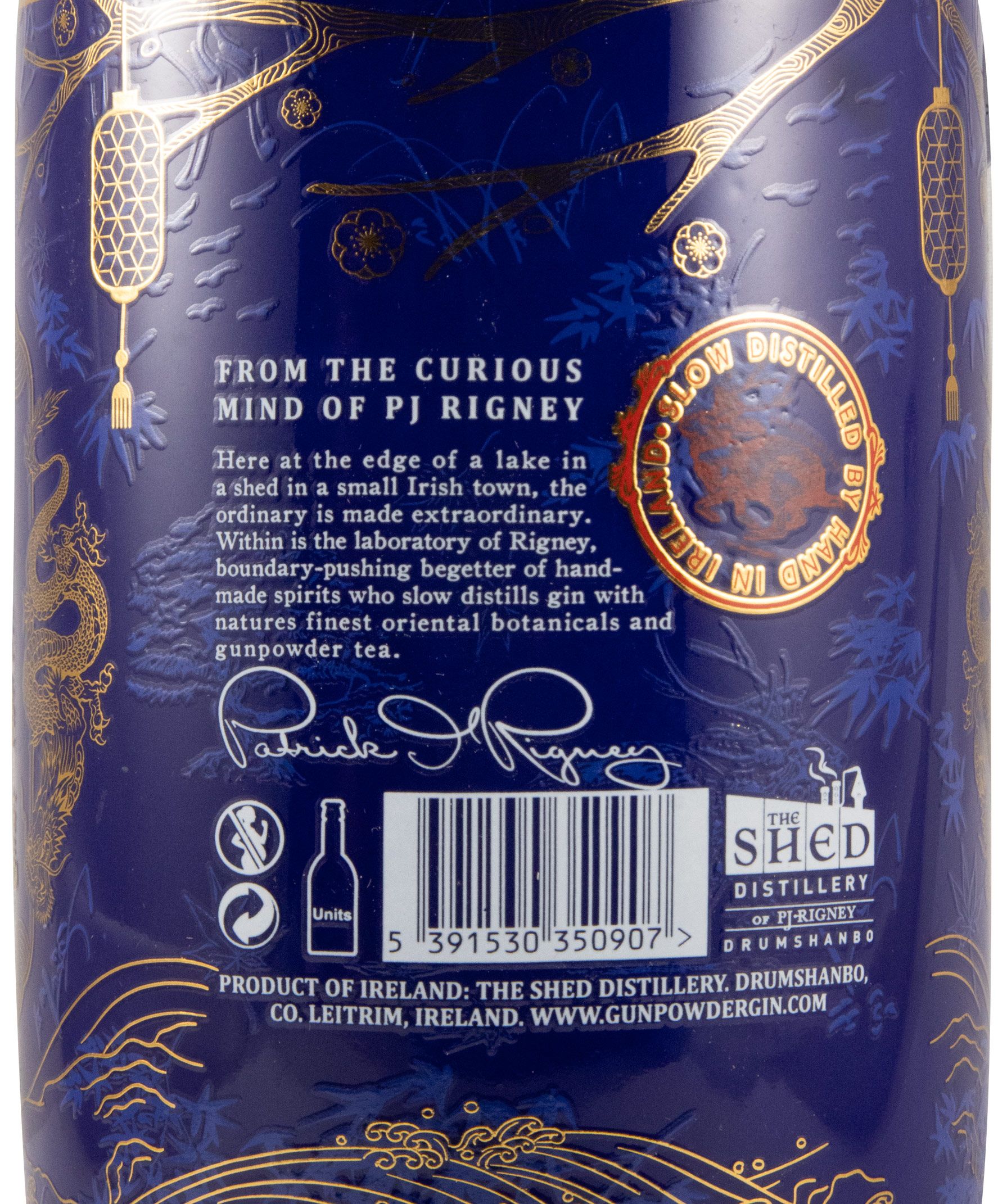Gin Drumshanbo Gunpowder Dragon Edition (garrafa em cerâmica)