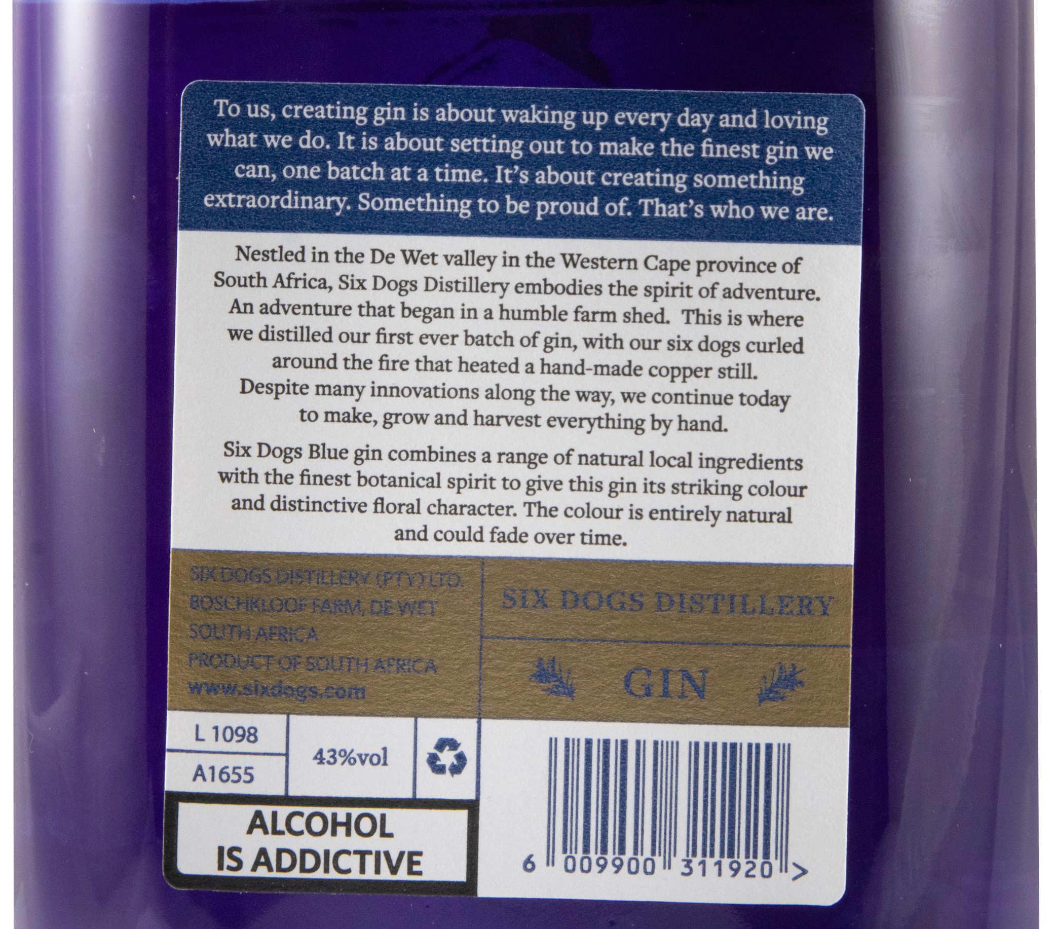Gin Six Dogs Blue