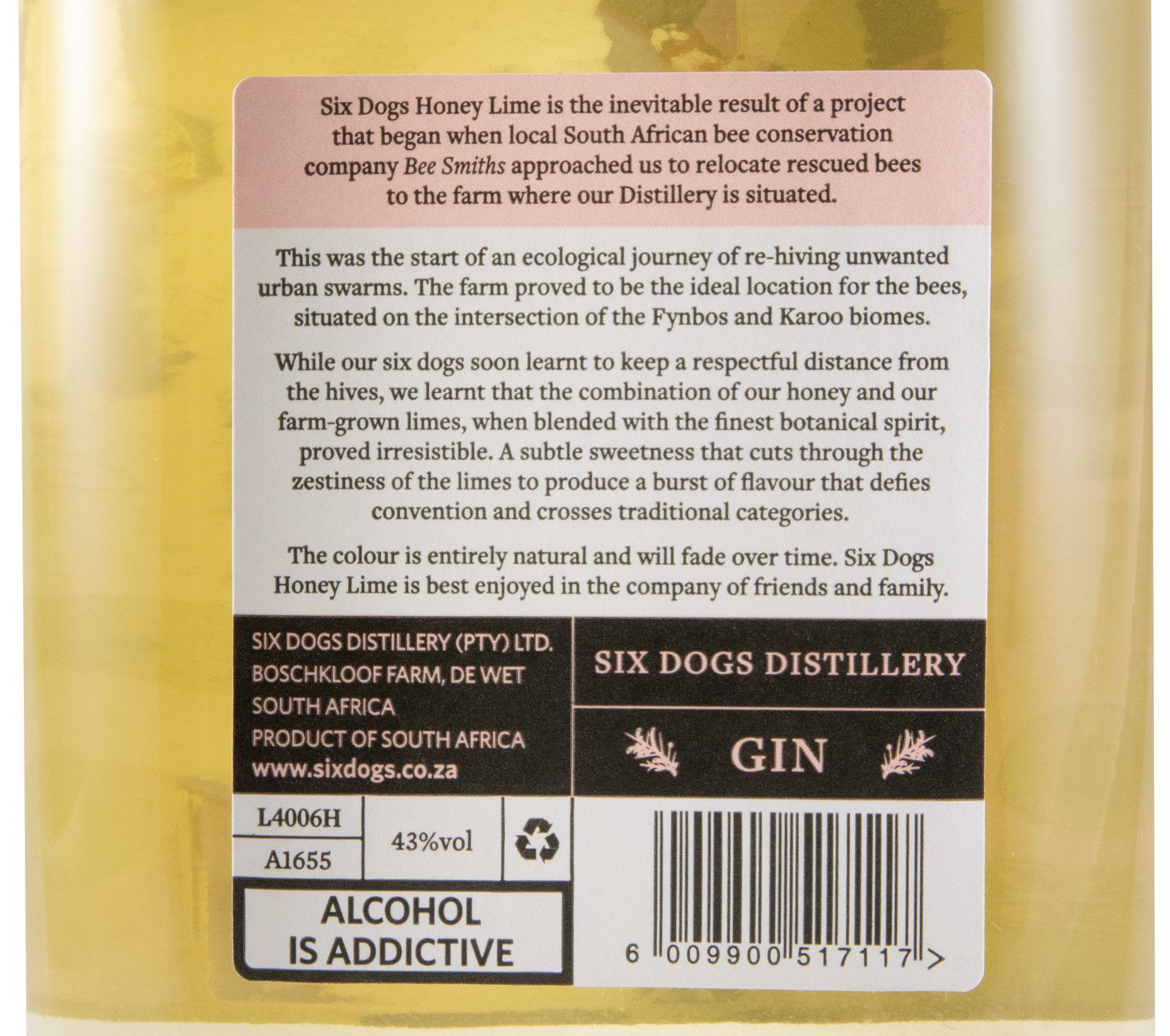 Gin Six Dogs Honey Lime