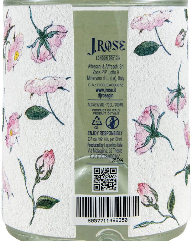 Gin J.Rose JR09 Artesanal London Dry