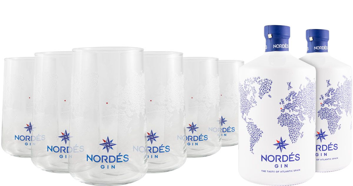 Conjunto Gin Nordés c/6 Copos (2x70cl)