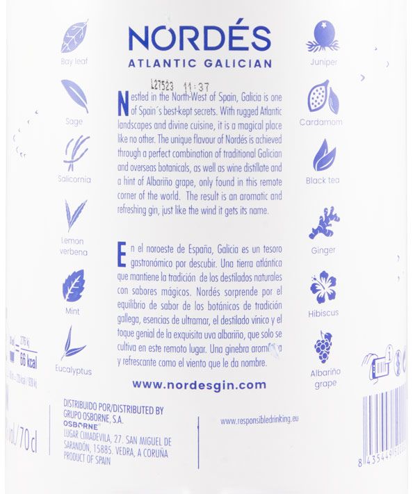 Conjunto Gin Nordés c/6 Copos (2x70cl)