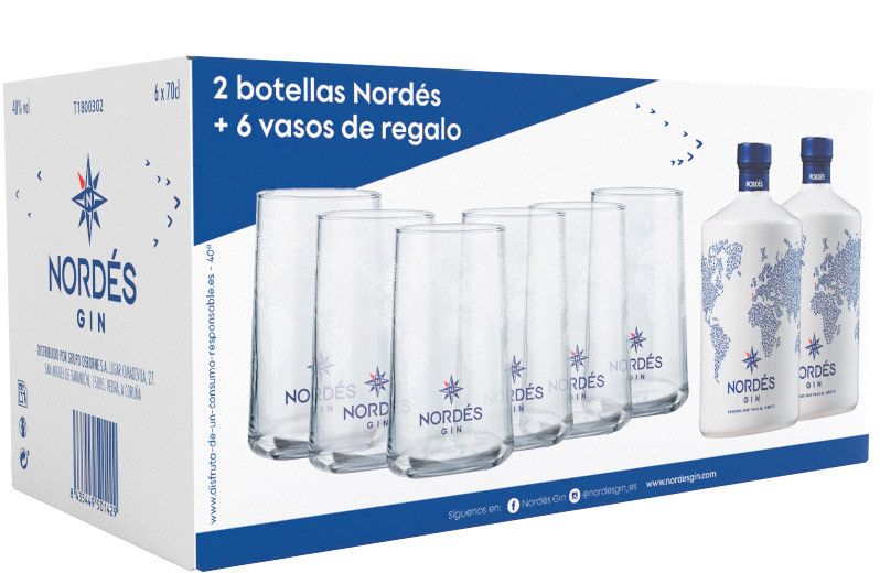 Conjunto Gin Nordés c/6 Copos (2x70cl)