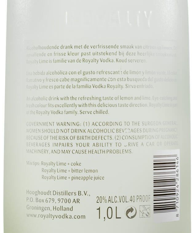Vodka Royalty Lime 1L