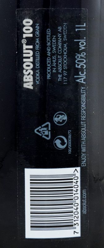Vodka Absolut 1L 100