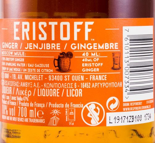 Vodka Eristoff Ginger