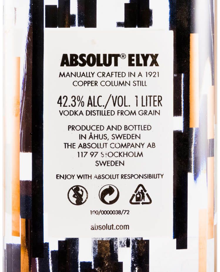 Vodka Absolut Elyx 1L