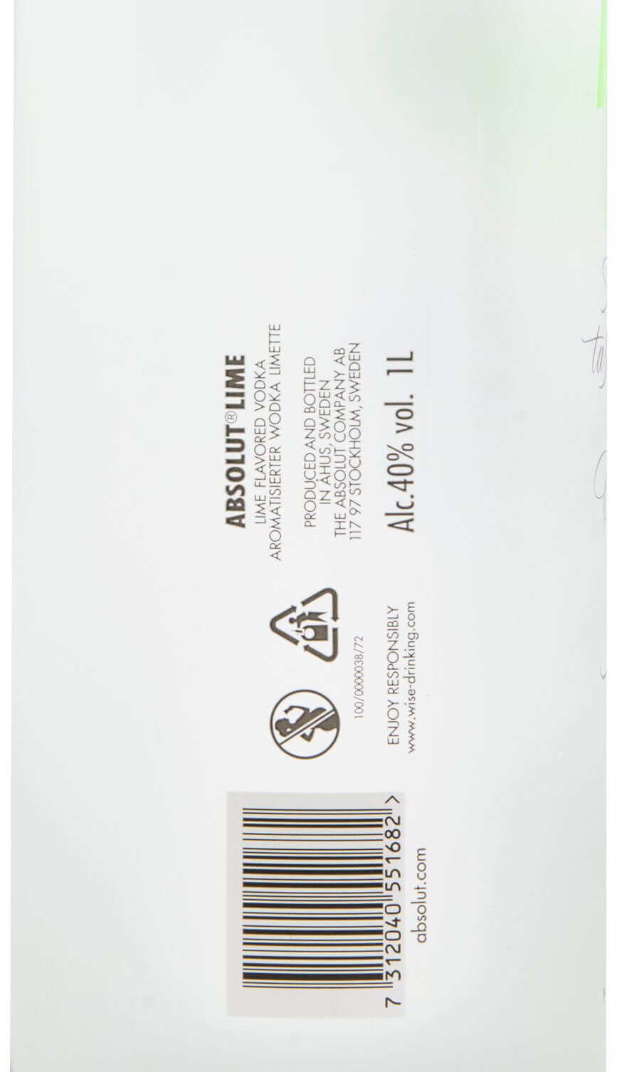 Vodka Absolut Lime 1L