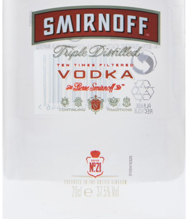 Frasco Vodka Smirnoff Red 20cl