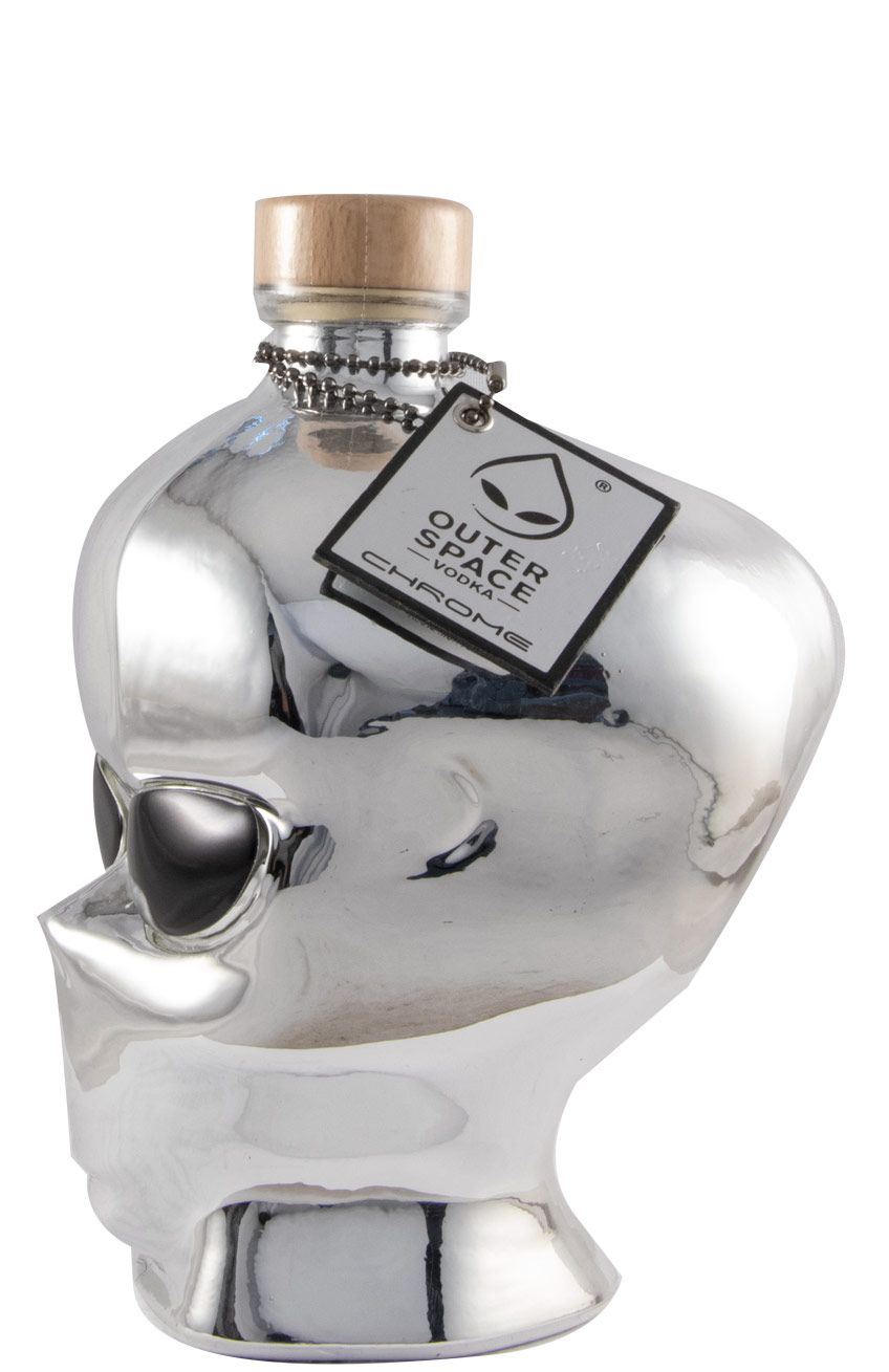 Vodka Outerspace Alien Head Chrome Edition