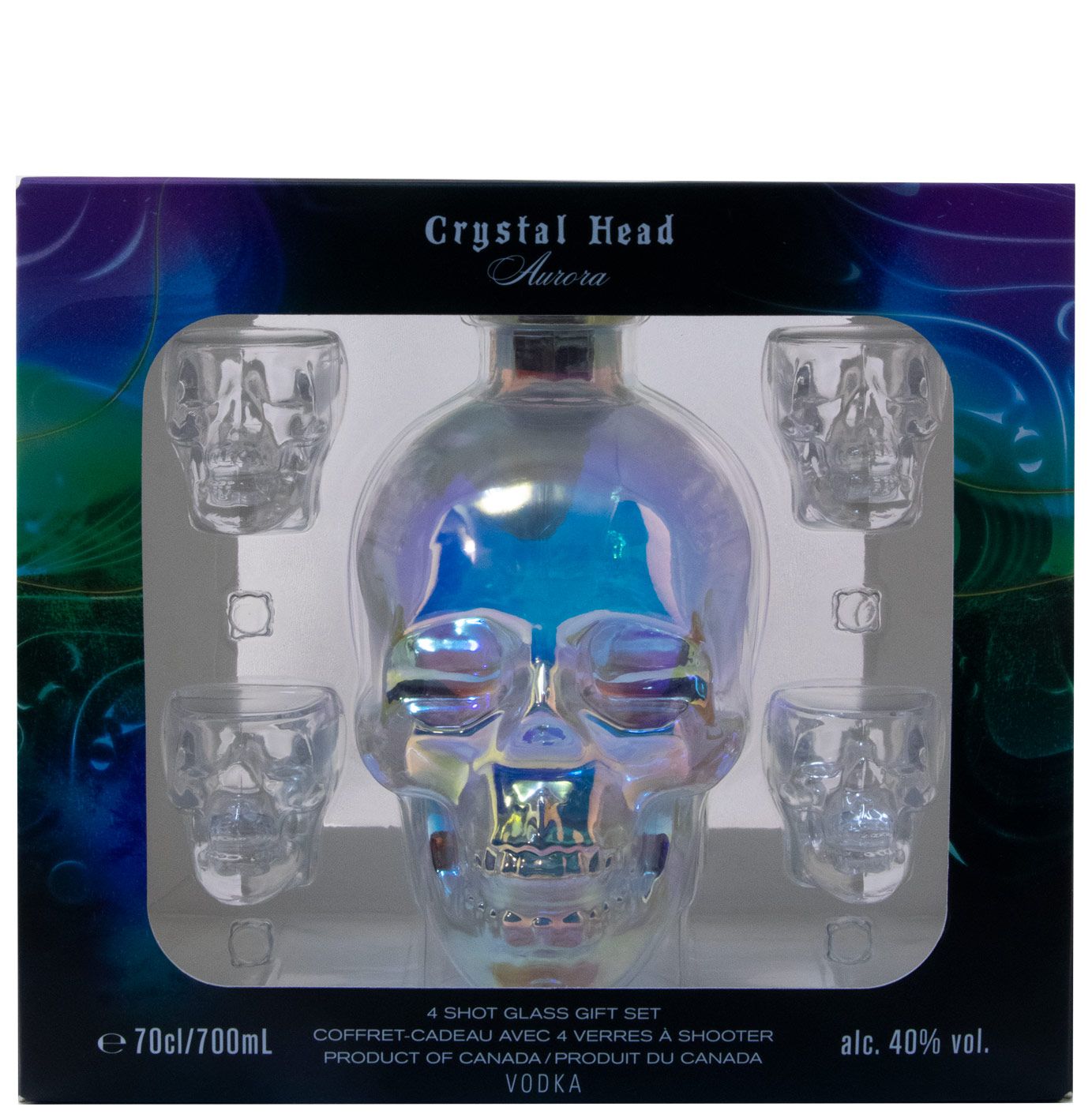Vodka Crystal Head Aurora c/4 Shotglasses