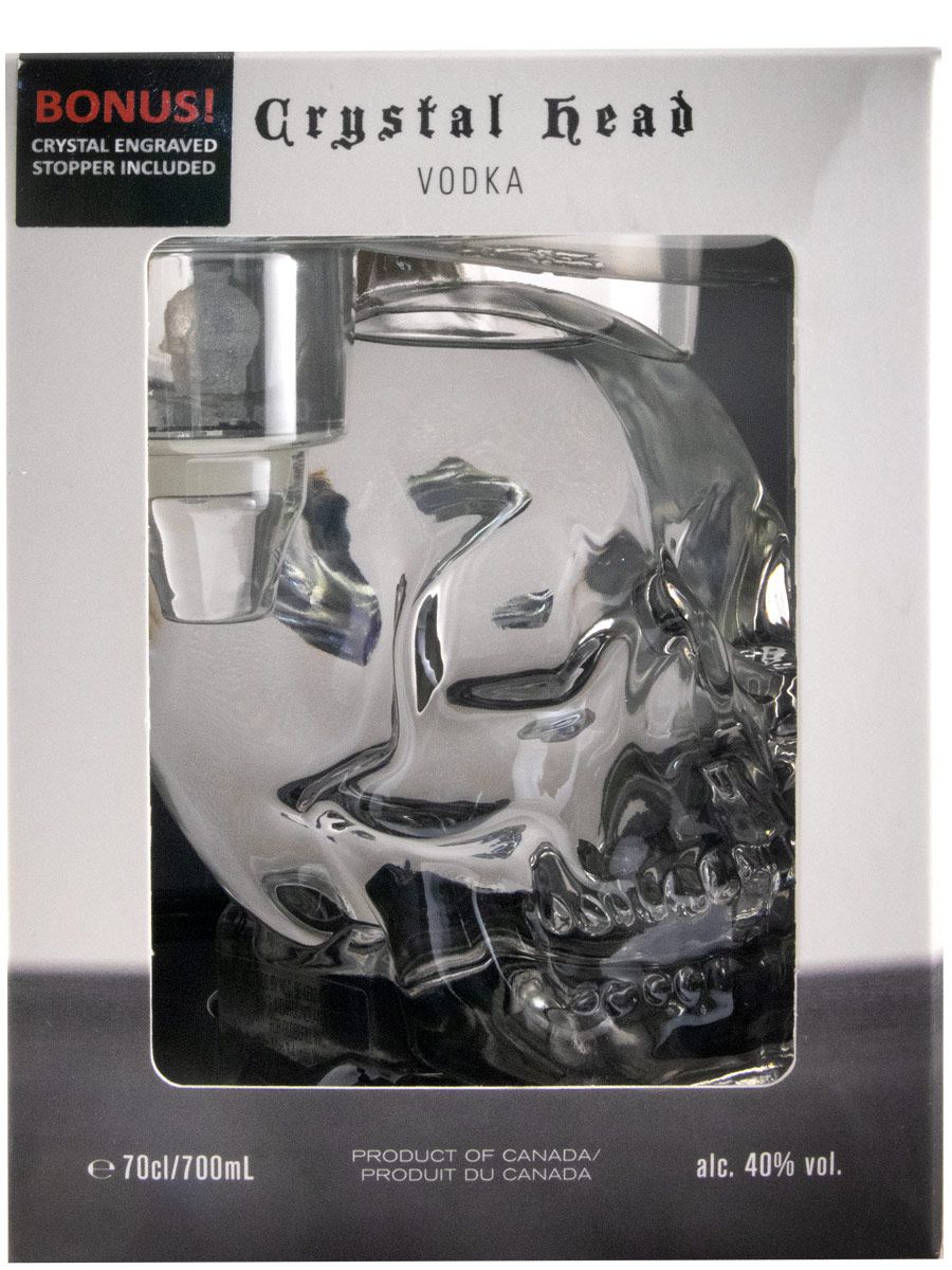 Vodka Crystal Head c/Tampa de Vidro