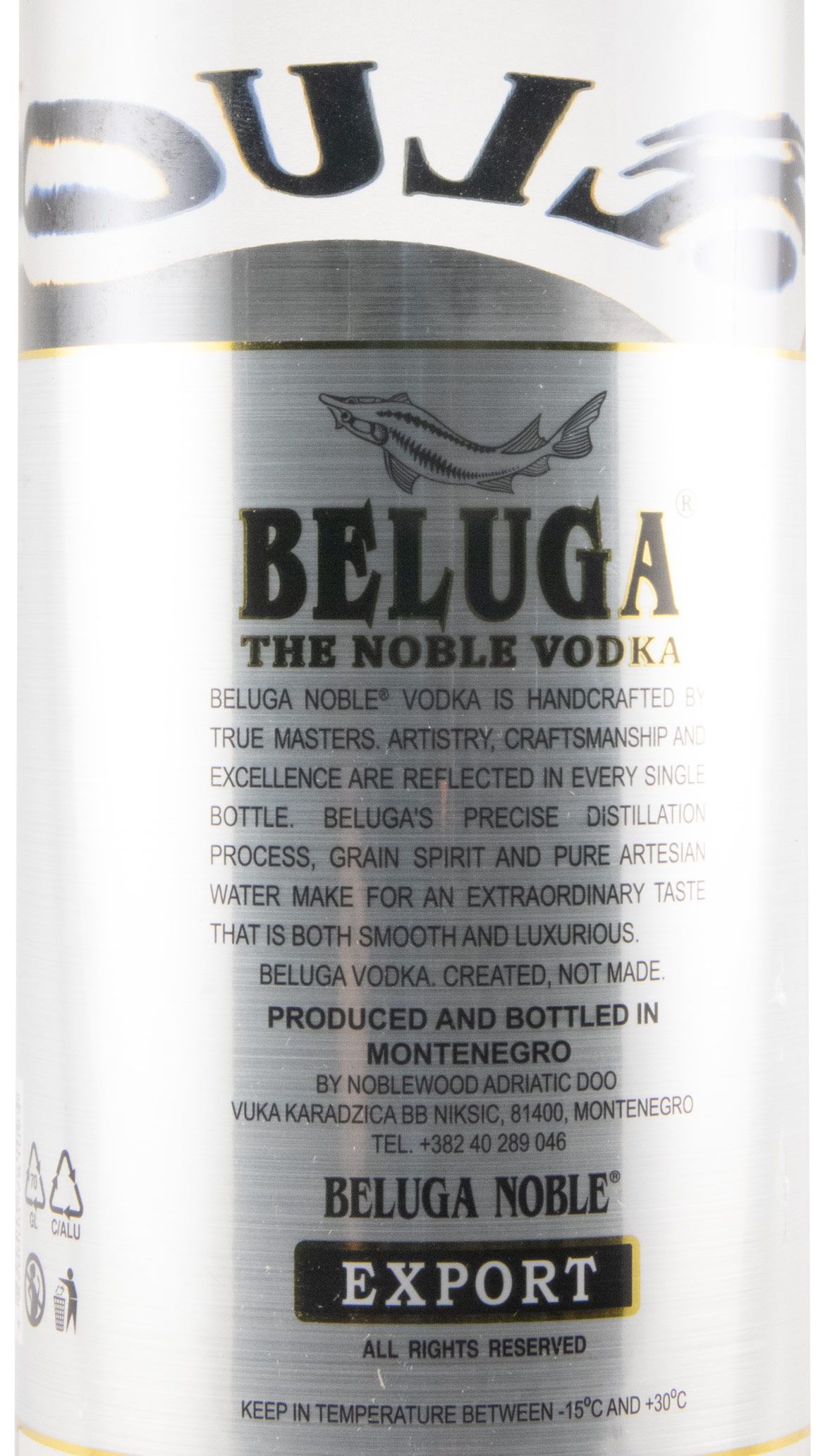 Vodka Beluga Noble 1L