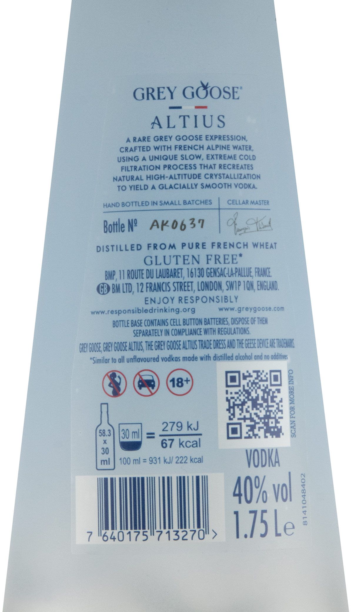 Vodka Grey Goose Altius 1.75L