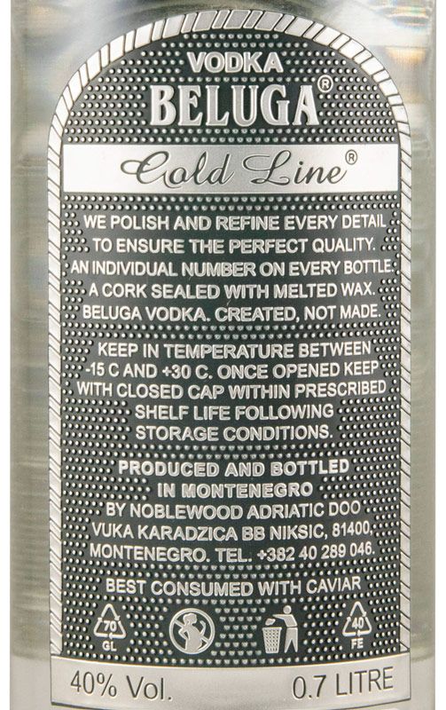 Vodka Beluga Gold Line (with a brush)