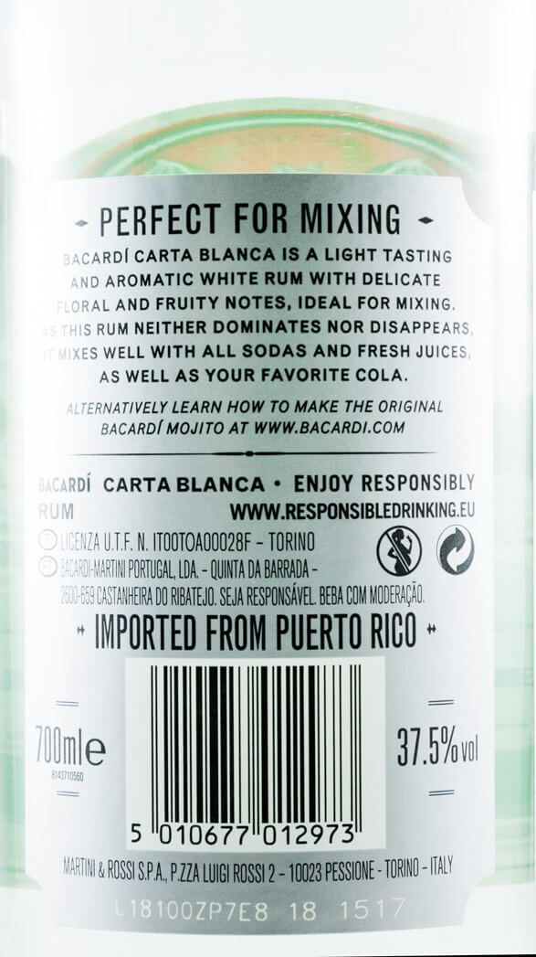 Rum Bacardí Carta Blanca