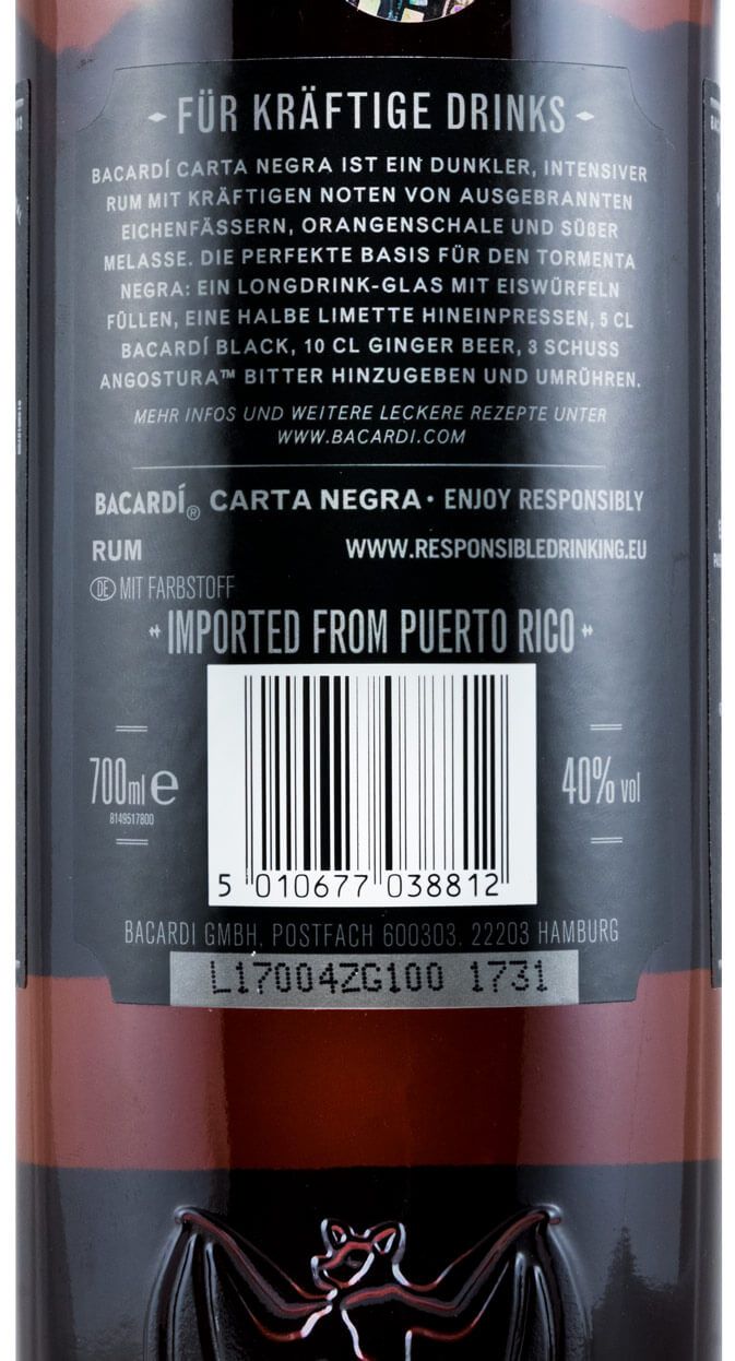 Rum Bacardí Black