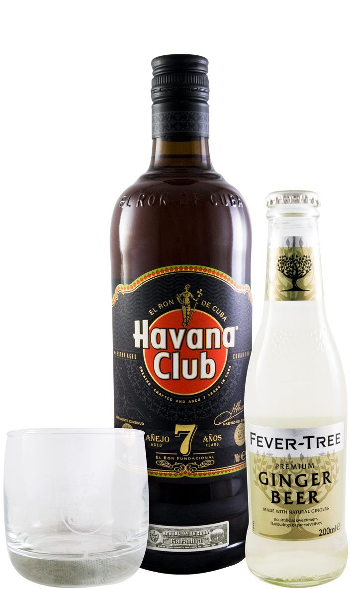 Rum Havana Club 7 anos c/Copo + Fever-Tree Ginger Beer
