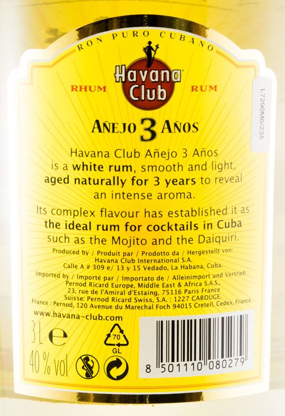 Rum Havana Club Añejo 3 years 3L