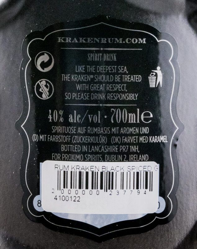 Rum Kraken Black Spiced Edição Limitada (garrafa em cerâmica cinzenta)