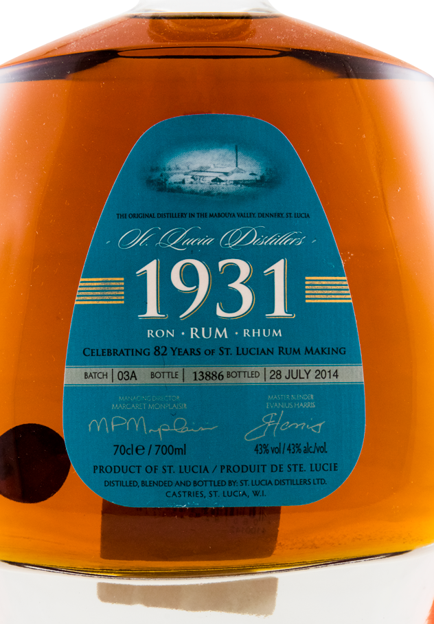 1931 Rum St.Lucia 1931 Batch 3 Anniversary