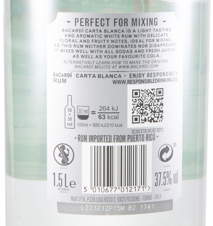 Rum Bacardí Carta Blanca 1,5L