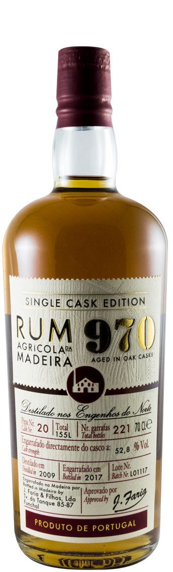 2009 Rum Agrícola da Madeira 970 Single Cask Edition Pipa 20