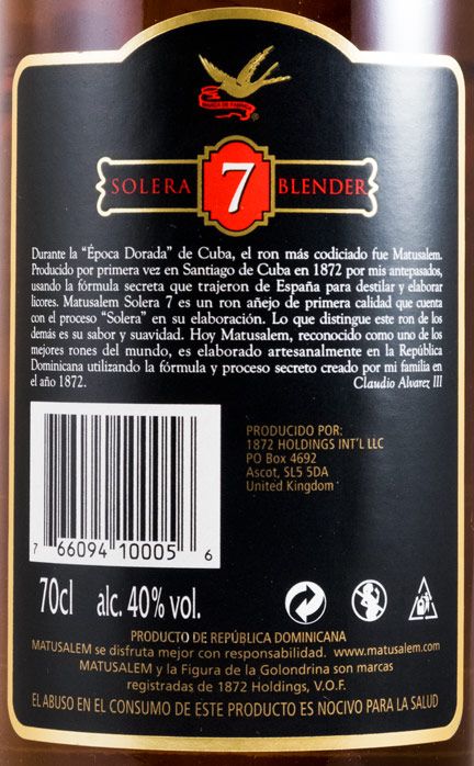 Rum Matusalem Solera 7 anos
