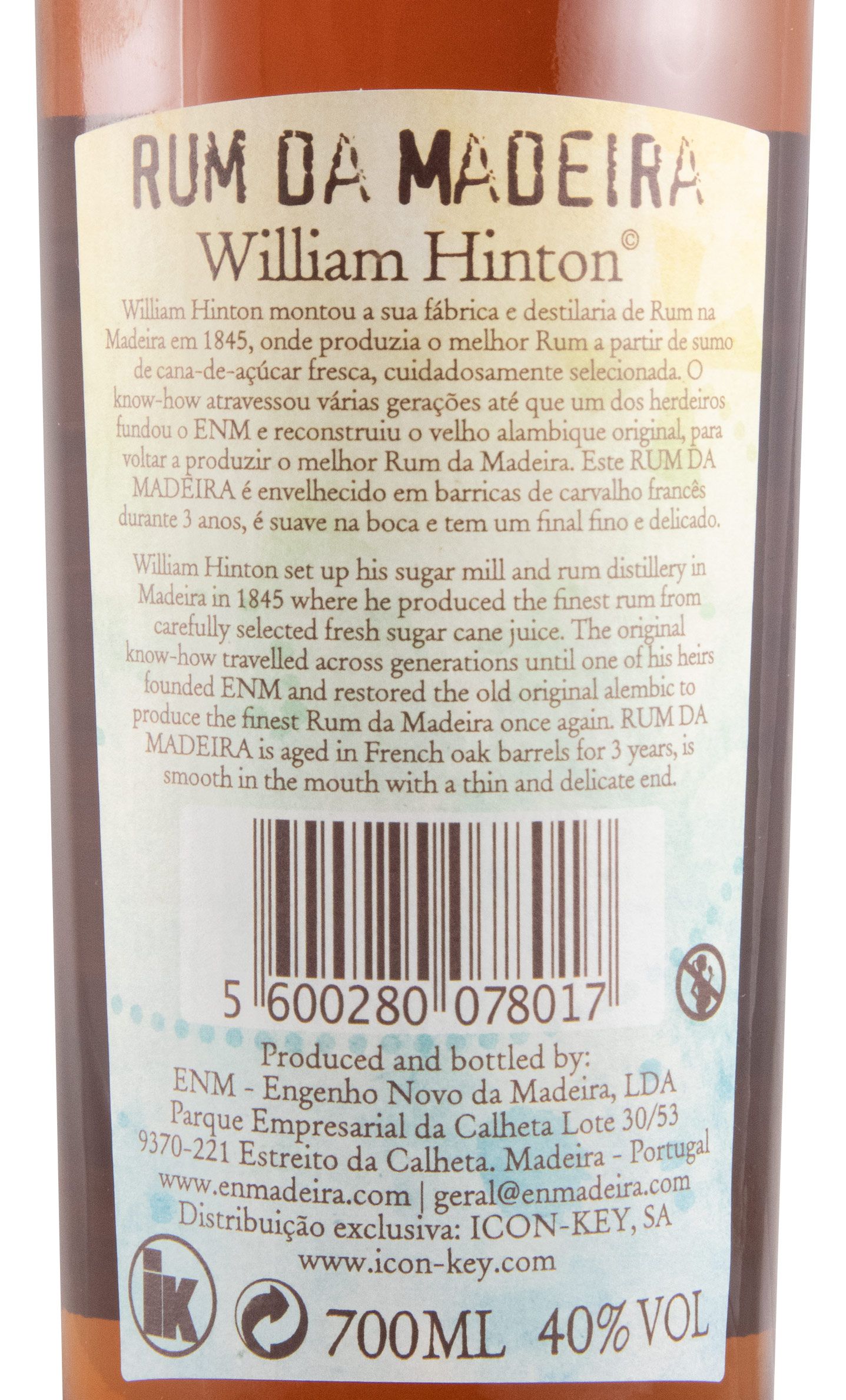 Rum Agrícola da Madeira William Hinton 3 years