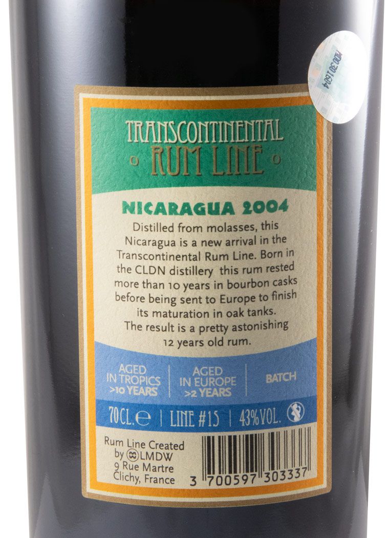 2004 Rum Transcontinental Nicarágua c/2 Copos Rum Line