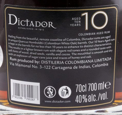 Rum Dictador 10 anos