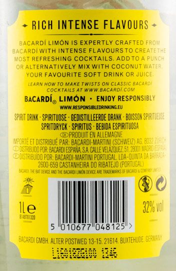 Rum Bacardí Limon 1L