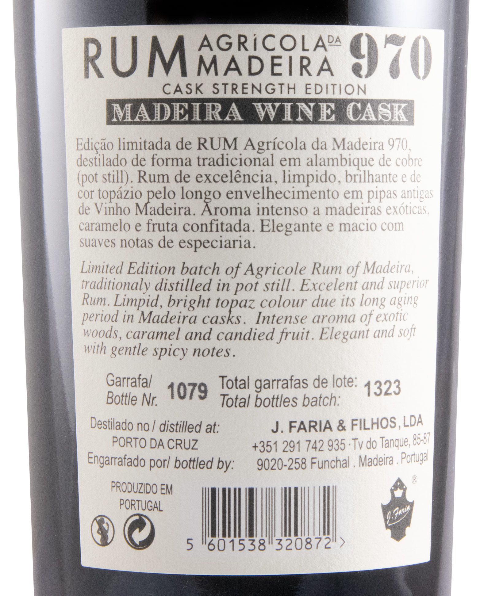 Rum Agrícola da Madeira 970 Cask Strength 15 years 49.6%