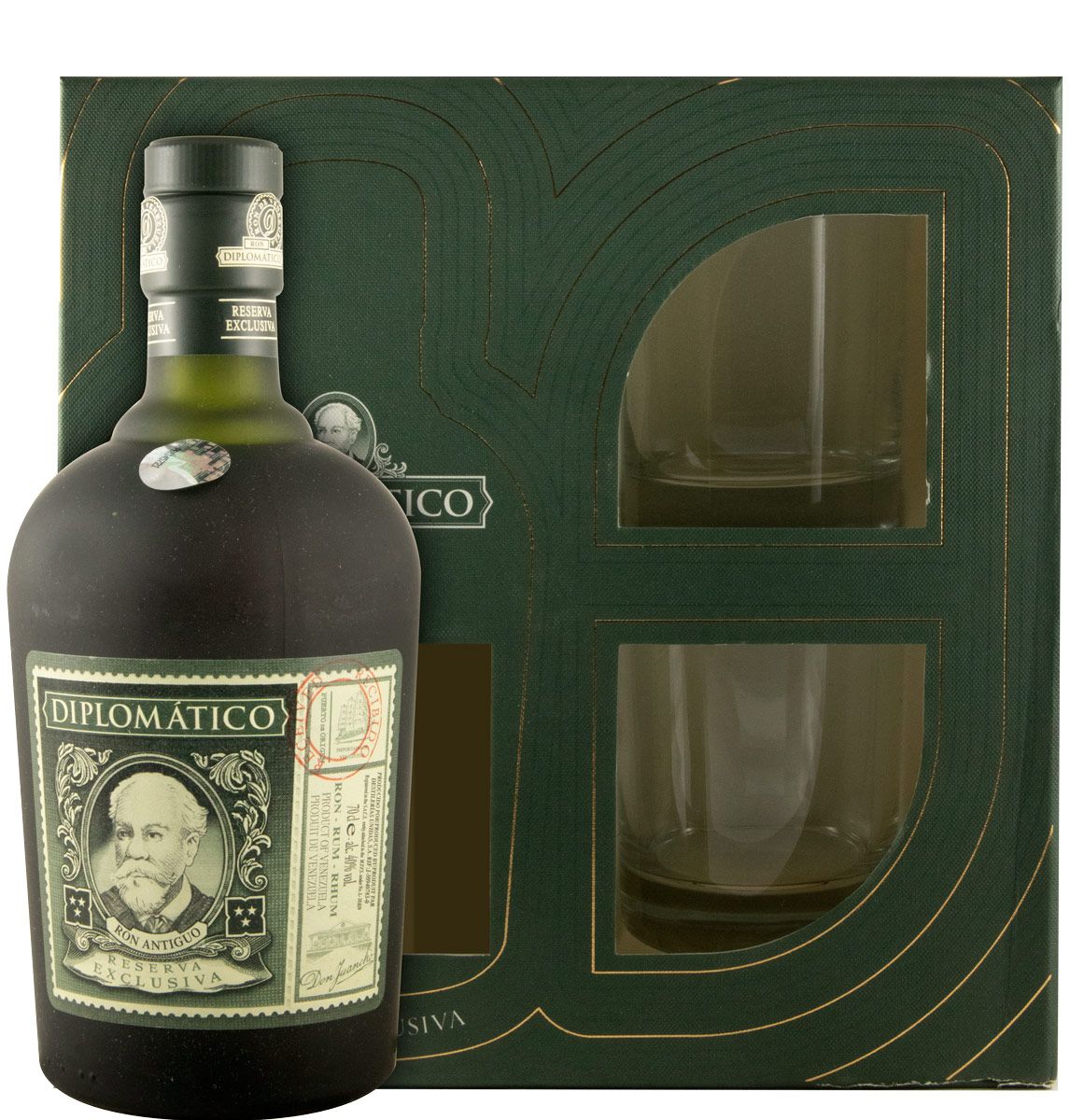 Rum Diplomático Reserva Exclusiva c/2 Copos