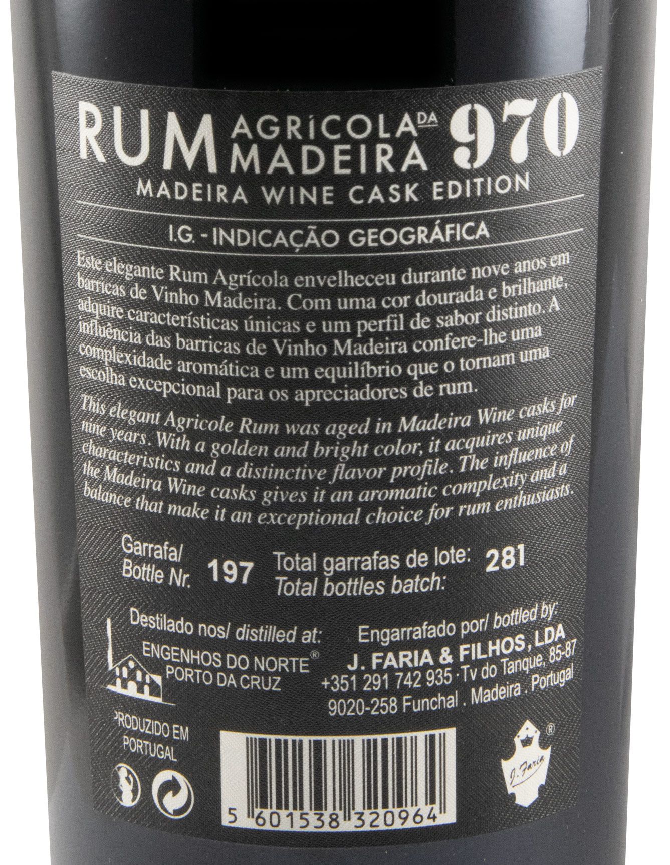 Rum Agrícola da Madeira 970 Madeira Wine Cask 51.8%