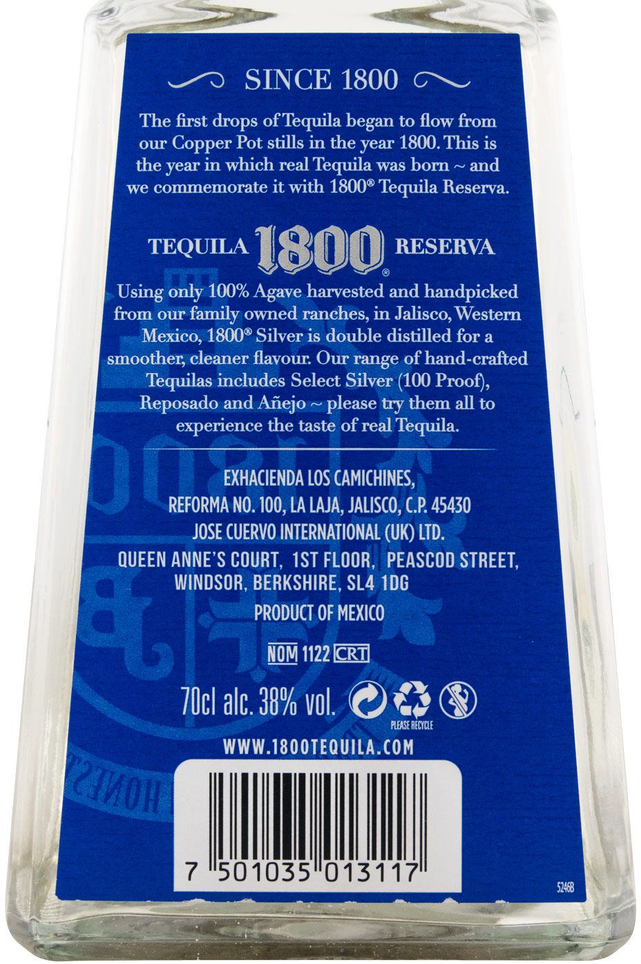 Tequila 1800 Silver (rótulo antigo)