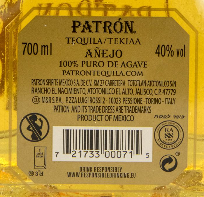 Tequila Patrón Añejo 70cl