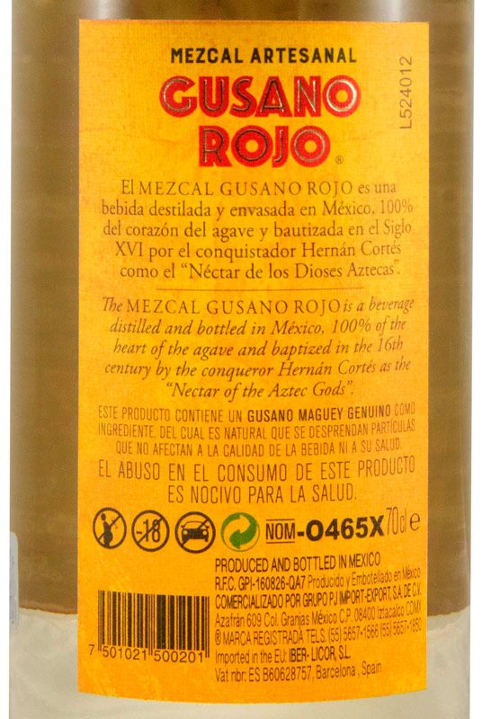 Mezcal Gusano Rojo