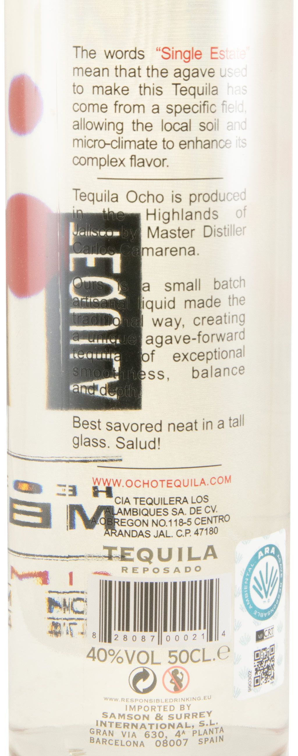 Tequila Ocho Reposado 50cl