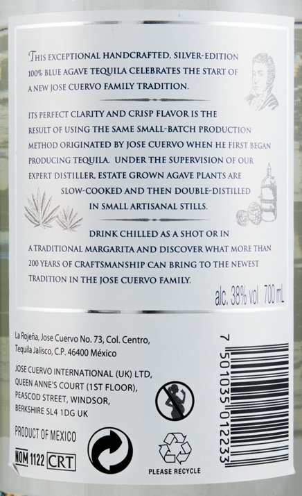 Tequila Jose Cuervo 100% Agave Silver Tradicional